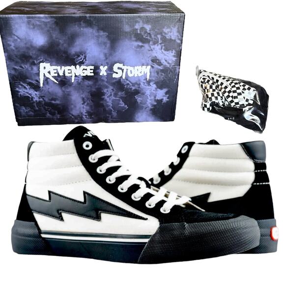 NEW Revenge x Storm Vol 2 HIGH TOP SNEAKERS Black White Men's 8 Women's 9.5 Box